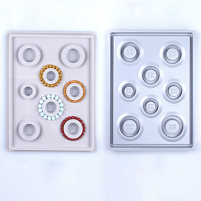 Tavă de mărgele flocate, bricolaj, brățară, colier, bijuterii, descoperiri, organizator de mărgele gri, instrumente de măsurare, accesorii