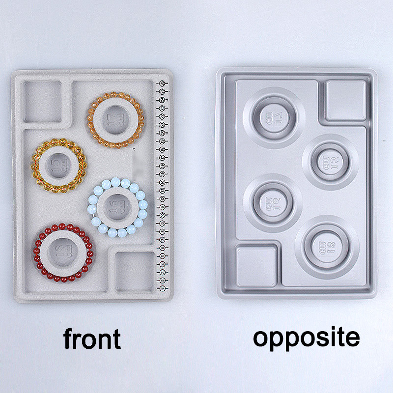 Tavă de mărgele flocate, bricolaj, brățară, colier, bijuterii, descoperiri, organizator de mărgele gri, instrumente de măsurare, accesorii