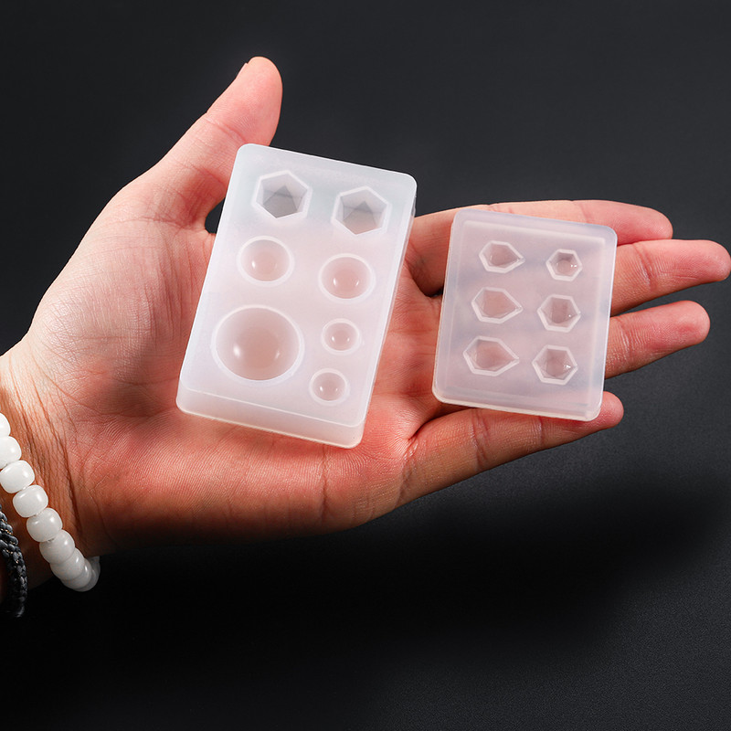 1 bucată inimă rotundă ovală în formă de dreptunghi matriță din silicon pentru bijuterii în stil mixt, rășină epoxidică, pentru bricolaj, bijuterii, instrumente de fabricare