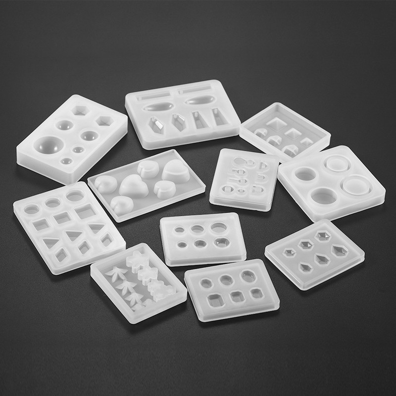 1 bucată inimă rotundă ovală în formă de dreptunghi matriță din silicon pentru bijuterii în stil mixt, rășină epoxidică, pentru bricolaj, bijuterii, instrumente de fabricare