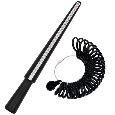 Műanyag gyűrű méretmérő készlet Gyűrűs tüske mérőpálca 0-13 US Méret UK Ujjméretező hurok gyűrű Szerszámok Ékszerszerszámok