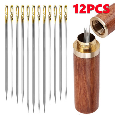 12/36 tk Pimeõmblusnõelad eakatele, suure auguga roostevabast terasest nõel kodumajapidamises meisterdamiseks mõeldud ehete keermestamiseks mõeldud nõelad