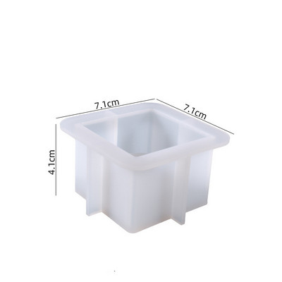 Καλούπι τετράγωνης θήκης κεριών Καλούπι σιλικόνης DIY Κρυστάλλινο καλούπι εποξειδικής ρητίνης