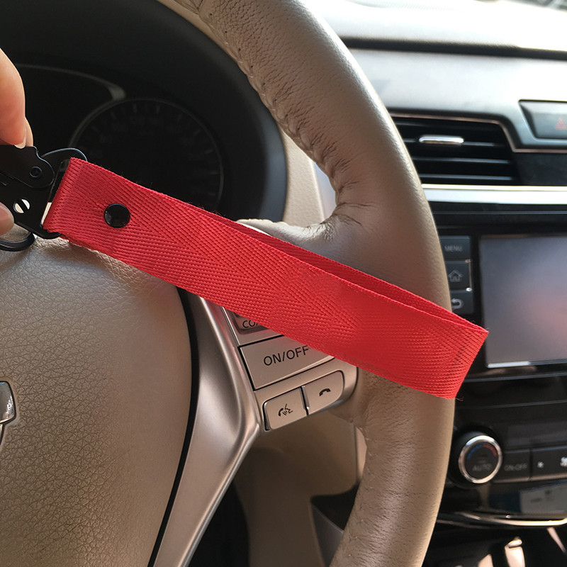 Etichete pentru stilul mașinii Curea chei Emblemă breloc din nailon Breloc cu pandantiv cu clemă cu arc din oțel Accesoriu pentru șnur RS-BAG023-NM