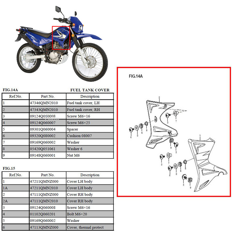 Mootorratta kütusepaagi katted Suzuki Qingqi Motocross GXT200 QM200 GY200 GS200 Dirtbike plastikust tuuleklaasi küljepaneelid