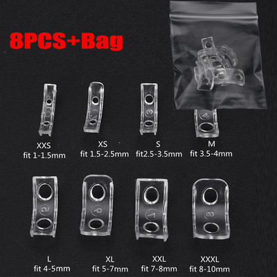 8 tk läbipaistva rõnga sisemise suuruse reguleerimine suurte rõngaste jaoks, kaotsiminekuvastane nähtamatu rõngas fikseeritud pinguti vähendaja suuruse muutmise kleebis