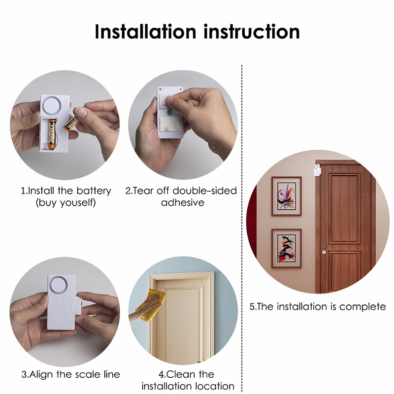 Vezeték nélküli ajtó ablak nyitott zárt zárt ABS távirányító ajtó érzékelő riasztó gazda betörés biztonsági riasztó rendszer otthoni magas decibel riasztás