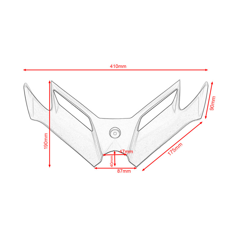 Kawasaki Ninja 300 Ninja 250 NINJA300/250 2013 2014 2015-2017 motorkerékpár-tartozékokhoz Pneumatikus farok légterelő védő első