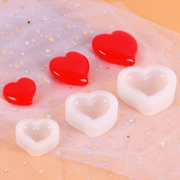 Κρεμαστά 3D Σχήμα Καρδιάς Σιλικόνης Μορφής Ρητίνης Εποξειδική Μπρελόκ Καλούπια Σαπουνιού Κεριά για Αξεσουάρ κατασκευής κοσμημάτων DIY