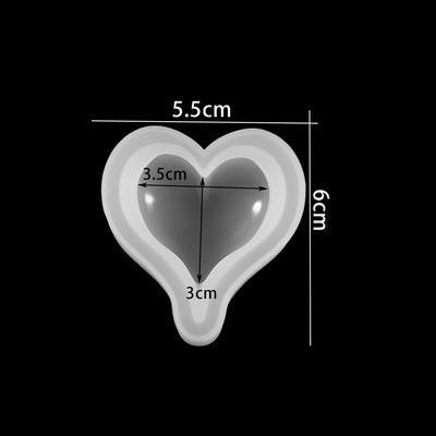 Κρεμαστά 3D Σχήμα Καρδιάς Σιλικόνης Μορφής Ρητίνης Εποξειδική Μπρελόκ Καλούπια Σαπουνιού Κεριά για Αξεσουάρ κατασκευής κοσμημάτων DIY