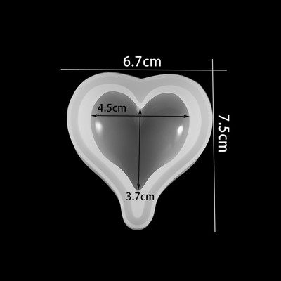 Κρεμαστά 3D Σχήμα Καρδιάς Σιλικόνης Μορφής Ρητίνης Εποξειδική Μπρελόκ Καλούπια Σαπουνιού Κεριά για Αξεσουάρ κατασκευής κοσμημάτων DIY