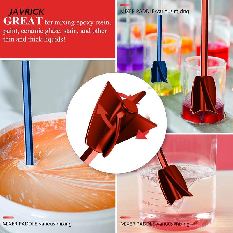 1/4 tk epoksüsegisti kinnitus puuri korduvkasutatava värvi ja vaigu mikseri laba jaoks, et segada epoksüvaikvärvi, vähendada mullide teket