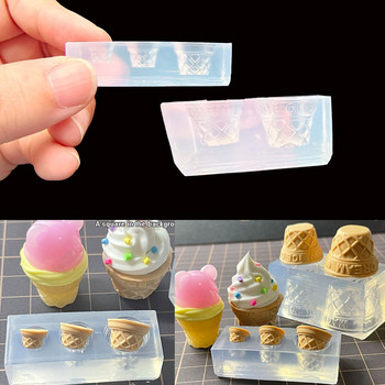 Направи си сам бъчви за яйца за сладолед Прекрасна игра с храна Миниатюрна форма за прищипване Форма от епоксидна смола Форми от UV смола