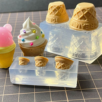 Направи си сам бъчви за яйца за сладолед Прекрасна игра с храна Миниатюрна форма за прищипване Форма от епоксидна смола Форми от UV смола