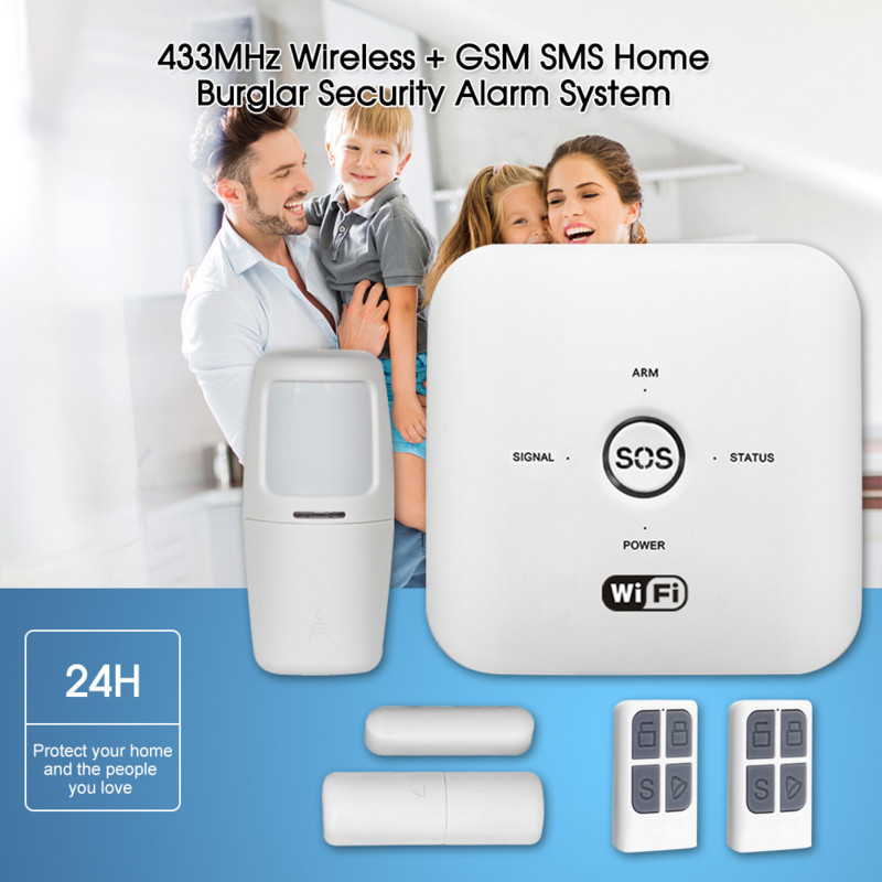 433MHz Ασύρματο Tuya Smart WIFI GSM Σύστημα συναγερμού ασφαλείας για το σπίτι Διάρρηξη Χρονισμός PIR Τηλεχειριζόμενο σύστημα συναγερμού 100-240V Λειτουργεί