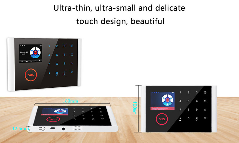 Sistem de alarmă Corui Wifi GSM GPRS Tastatură de securitate pentru efracție 433MHz Senzor fără fir de alarmă în 9 limbi funcțional cu aplicația Tuya Smart Life