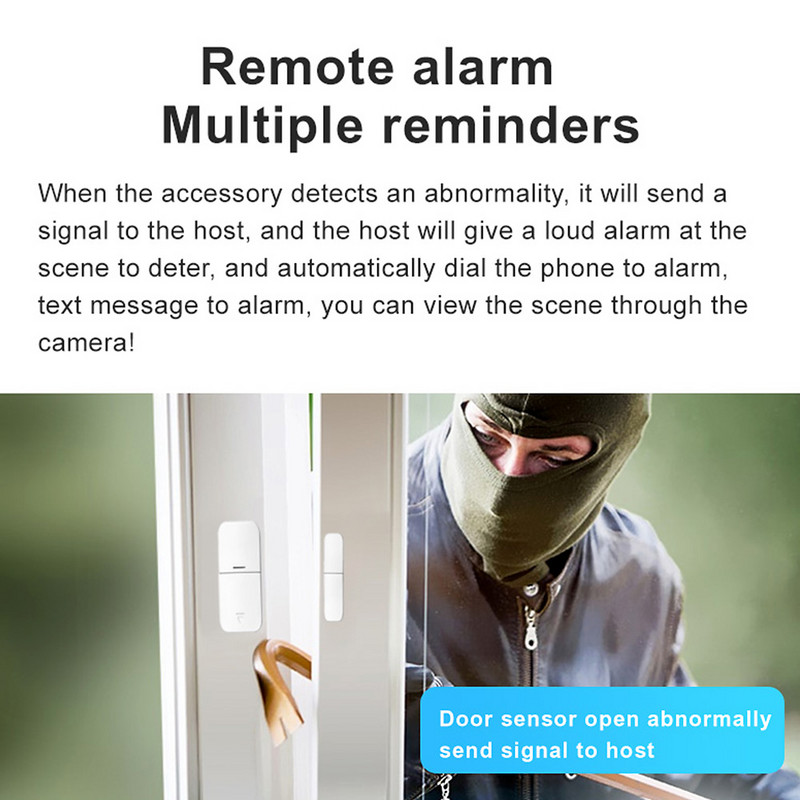 Apsaugos signalizacijos sistemos rinkinys automatinio rinkimo GSM+WiFi namų apsaugos belaidė signalizacijos sistema judesio jutiklis, durų / langų jutiklis, nuotolinio valdymo pultas