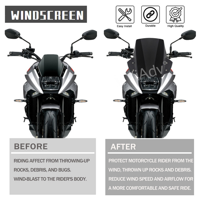 Tuuleklaas Suzukile Katana GSX-S1000S GSX-S 1000S 1000 S 2021 Mootorratta Touring tuuleklaasi topeltmulliga tuulesuunaja