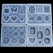 1 tk Butterfly Heart Charms ripats DIY läbipaistvast UV-vaigust vedelast silikoonist kombineeritud vormid käsitöötööriistade meisterdamise epoksüvaigu vormid