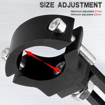 Удължителни скоби за прожектори на мотоциклетни фарове Регулируем стент 22-31 mm Скоба за монтиране на вилица Фиксирана лампа Държач на кормилото