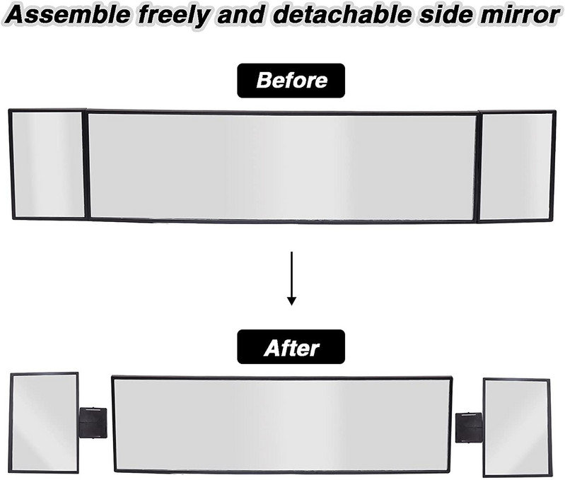 Veliki univerzalni HD stražnji retrovizor automobila koji se pričvrsti širokokutnim širokim konveksnim zakrivljenim interijerom na retrovizoru