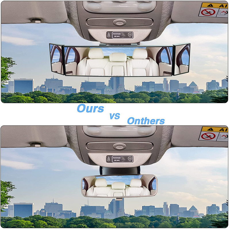 Veliki univerzalni HD stražnji retrovizor automobila koji se pričvrsti širokokutnim širokim konveksnim zakrivljenim interijerom na retrovizoru