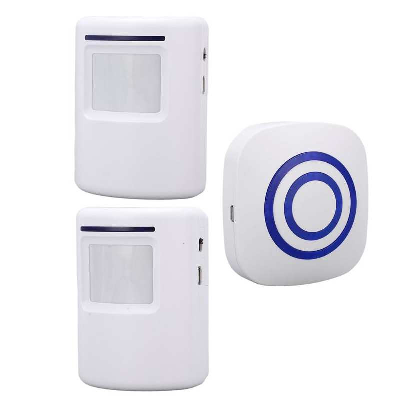 Alertă de intrare cu senzor de mișcare 38 de melodii cu 2 senzori și 1 receptor pentru acasă pentru birou pentru magazin