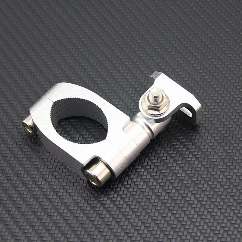 Universalus tvirtinimo laikiklis, skirtas motociklo modifikuoto priekinio žibinto stovo atramos prailginimo laikiklio fiksuotai lempai