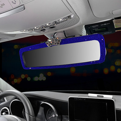 Crown Bling Crystal Frame Retrovizor Auto Decoration Žensko retrovizor visoke rezolucije Girly Auto Accessories Interijer