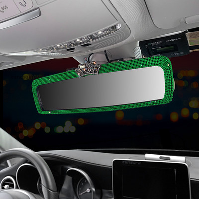 Crown Bling Crystal Frame Retrovizor Auto Decoration Žensko retrovizor visoke rezolucije Girly Auto Accessories Interijer