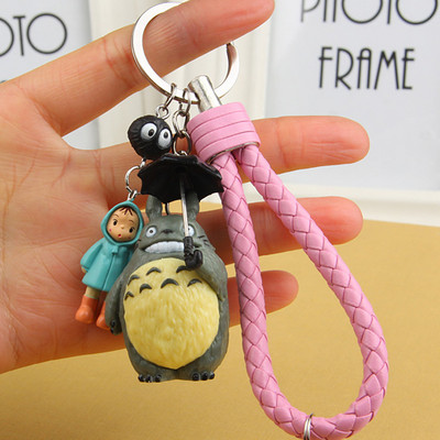Automobilio raktų pakabukas Miyazaki Anime Totoro Skėtis Guminiai raktų pakabukai Raktų pakabukas Auto dirželis raktams Raktų pakabukas Dekoravimo priedai Dovana