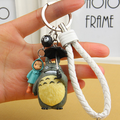 Automobilio raktų pakabukas Miyazaki Anime Totoro Skėtis Guminiai raktų pakabukai Raktų pakabukas Auto dirželis raktams Raktų pakabukas Dekoravimo priedai Dovana