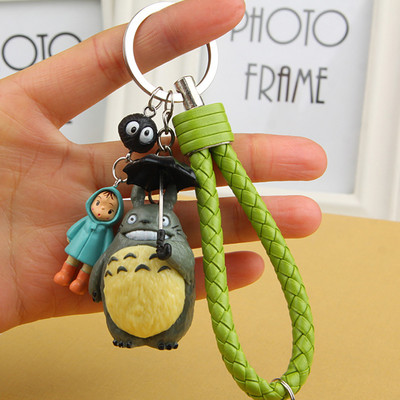Automobilio raktų pakabukas Miyazaki Anime Totoro Skėtis Guminiai raktų pakabukai Raktų pakabukas Auto dirželis raktams Raktų pakabukas Dekoravimo priedai Dovana