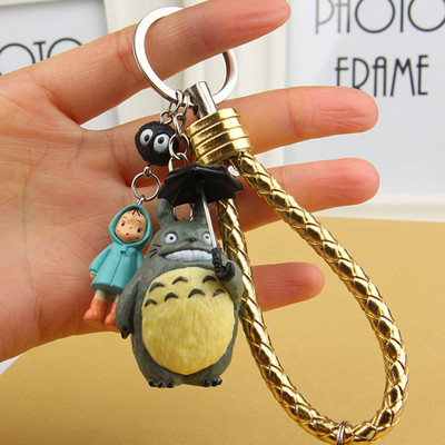 Automobilio raktų pakabukas Miyazaki Anime Totoro Skėtis Guminiai raktų pakabukai Raktų pakabukas Auto dirželis raktams Raktų pakabukas Dekoravimo priedai Dovana