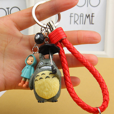 Automobilio raktų pakabukas Miyazaki Anime Totoro Skėtis Guminiai raktų pakabukai Raktų pakabukas Auto dirželis raktams Raktų pakabukas Dekoravimo priedai Dovana