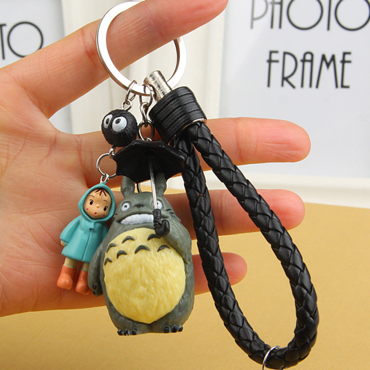 Automobilio raktų pakabukas Miyazaki Anime Totoro Skėtis Guminiai raktų pakabukai Raktų pakabukas Auto dirželis raktams Raktų pakabukas Dekoravimo priedai Dovana