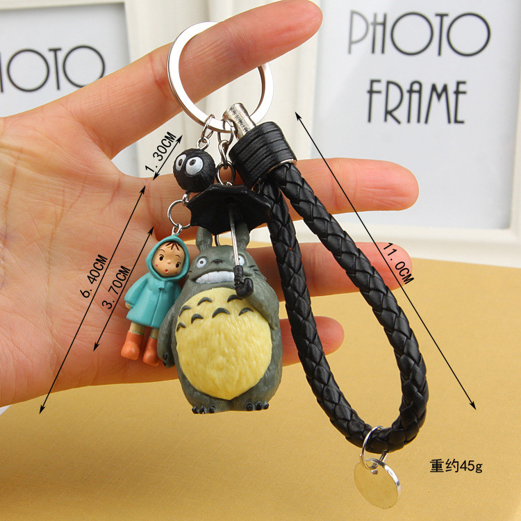 Automobilio raktų pakabukas Miyazaki Anime Totoro Skėtis Guminiai raktų pakabukai Raktų pakabukas Auto dirželis raktams Raktų pakabukas Dekoravimo priedai Dovana