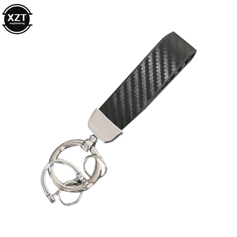 Breloc pentru mașină, cu rotație de 360 de grade, stil fibră de carbon, pentru bărbați, femei, cu model pătrat, cataramă din metal, inel pentru chei pentru mașină