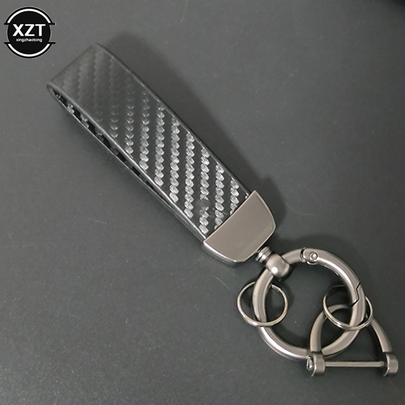 Breloc pentru mașină, cu rotație de 360 de grade, stil fibră de carbon, pentru bărbați, femei, cu model pătrat, cataramă din metal, inel pentru chei pentru mașină