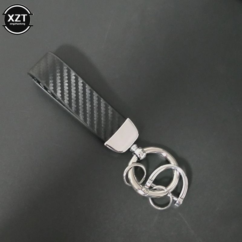 Breloc pentru mașină, cu rotație de 360 de grade, stil fibră de carbon, pentru bărbați, femei, cu model pătrat, cataramă din metal, inel pentru chei pentru mașină