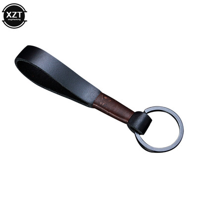 Csúcsminőségű luxus valódi bőr kulcstartó női férfi fekete csatos autós kulcstartó tartó ékszer ajándék