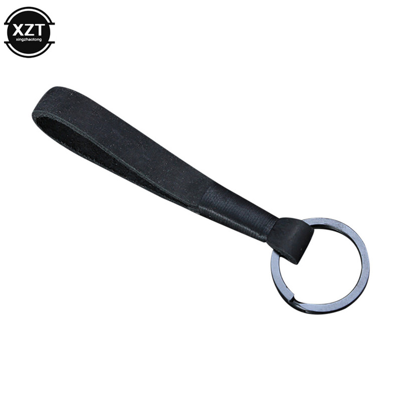 Csúcsminőségű luxus valódi bőr kulcstartó női férfi fekete csatos autós kulcstartó tartó ékszer ajándék