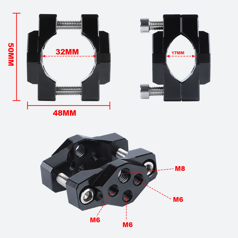 1 tk mootorratta stent 17–32 mm kronsteini kaitseraua klamber Lisaprožektori esitule klamber valguse kaunistuse muutmise tarvikud