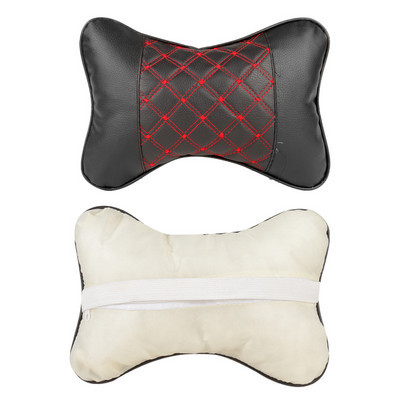 1 tk auto kaelapadjad Pu-nahast peatoe kaitse, must/punane universaalne peatoe seljatoe padi, mis sobib kõikidele sõidukitele