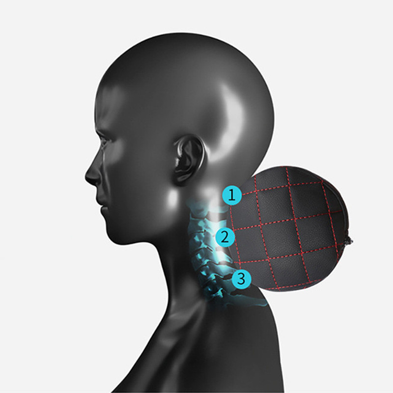 Scaun auto de lux Pernă pentru gât Tetiera din piele spumă cu memorie Pernă cervicală cilindrică respirabilă Scaun de birou Protecție pentru tetiera