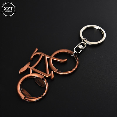 Auto võtmehoidja metallist õlu jalgratta pudeliavaja Retro võtmehoidjad väljavalitutele jalgratturi pudeliavajatele loominguline kingitus