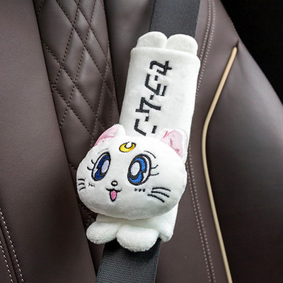 Nauja animacinių filmų galvos atramos pagalvė Miela automobilio Luna Cat Galva Pliušinė kaklo pagalvė Automobilinės sėdynės galvos atramos pagalvėlė Kawaii Automobilių priedai mergaitėms