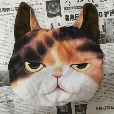 Loominguline 3D-prinditud kass-koer lemmikloomad nägu auto peatoed auto kaelatoe tarvikud kaela turvapadja ümbris ilma täidiseta