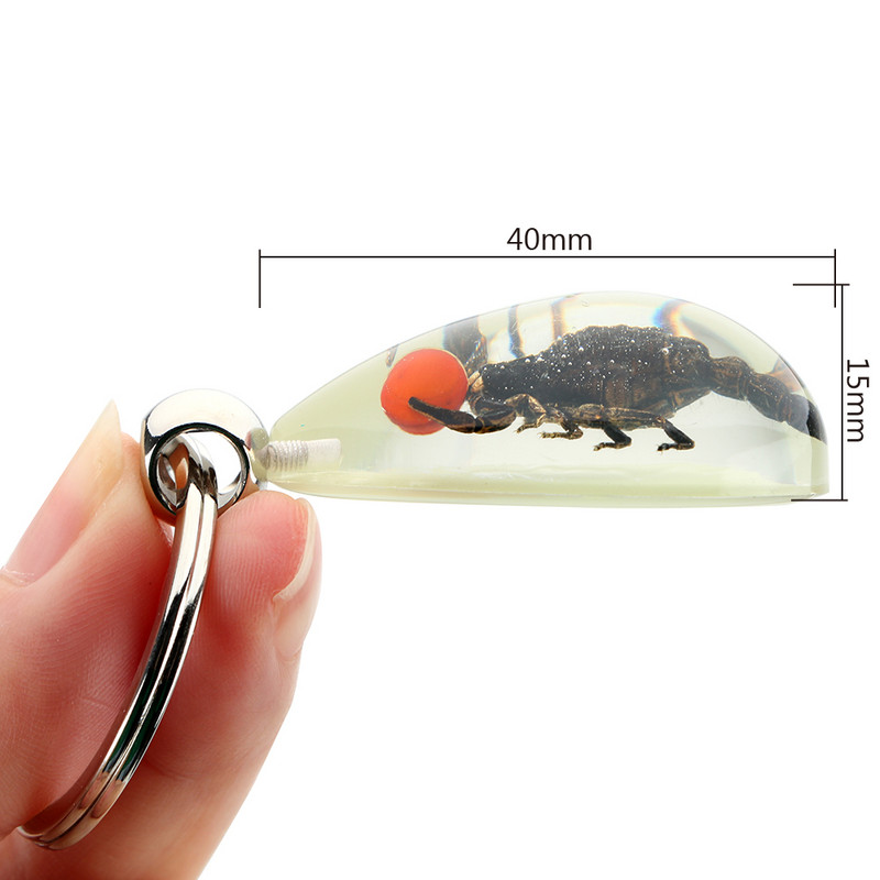 FORAUTO Breloc pentru mașină cu insecte luminoase Breloc creativ, chihlimbar artificial, scorpion, furnică, breloc chihlimbar, pandantiv pentru portofel