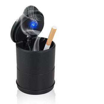 1PCS преносим LED дим пепелник за кола цигарен пепел държи чаша автоматичен светлинен индикатор пепелник за кола поставка за чаша